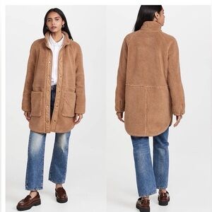 Veronica Beard Sullie Teddy Brown Sherpa Jacket Women’s Size Large NWOT